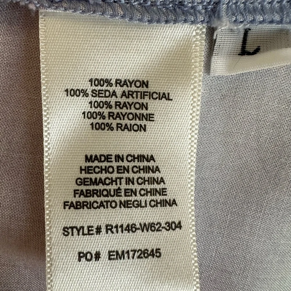 Anthropologie Cloth & Stone Flutter Slv Blouse Top Women’s L Blue Purple Ombre - Picture 6 of 11